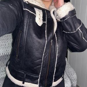 Brave soul aviator shearling jacket